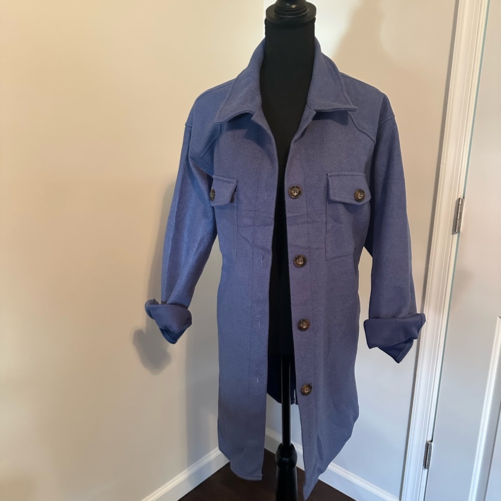 Stylish Blue Utility Jacket for Women